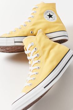 Yellow High Top Converse, Colored Converse, Yellow Converse, Basket Style