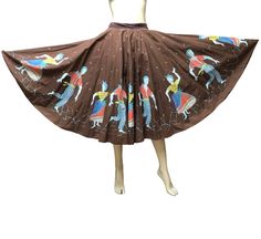 1950s Mambo Circle Skirt Novelty Dance Full Circle Midi Vintage Rockabilly | eBay Retro Fitted Skirt For Festival, Skirt Images, Fifties Fashion, Vintage Inspired Outfits, Vintage Cookbooks, Mambo, Full Circle, Circle Skirt, Vintage Love