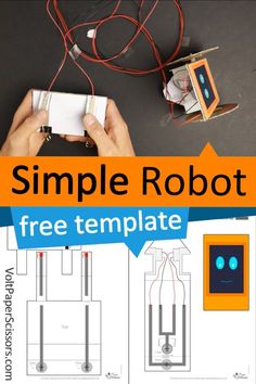 an image of a robot with wires attached to it and the text, simple robot free template