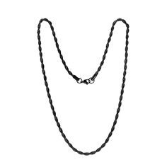 Men's Stainless Steel Black Rope Chain Necklace This classic rope chain, crafted of durable stainless steel, features a handsome black plating that will make it a favorite "go-to" accessory for many years to come.        Approx. 28"L x 1/8"W      Made of stainless steel; black plating     Lobster claw clasp Black Jewelry With Wheat Chain As Gift, Black Rope Chain Necklace As Gift, Black Metal Necklace With Cable Chain, Black Stainless Steel Chain Necklace, Modern Black Stainless Steel Chain Necklace, Black Rope Chain Necklace For Gift, Black Link Stainless Steel Necklaces, Mens Black Chain Nordstrom, Black Stainless Steel Snake Chain Necklace