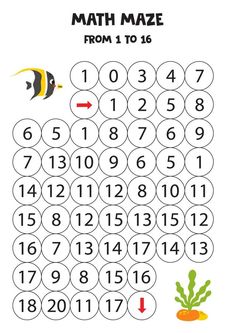 Get cute Moorish idol fish to the seaweed by counting to 16. Moorish Idol Fish, Moorish Idol, Class 1 Maths, Math Maze, Maths Worksheet, Math Concepts, Math Worksheet, Alphabet, Vector Free