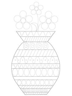 a vase filled with flowers on top of a white background in the shape of a flower pot