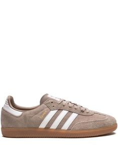 Shop adidas Samba OG "Chalky Brown Gum" sneakers Adidas Samba Suede, Brown Sneakers Women, Light Brown Shoes, Tan Adidas, Brown Adidas, Perfect Sneakers, Adidas Samba Og, Shoe Inspo