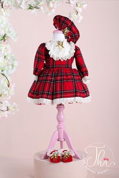 #xmas #Christmasdress #redplaid Doll Christmas Dress, Waiting For Christmas, Cute Red Dresses, Red Christmas Dress, Christmas Dresses, Kids Summer Fashion, Frocks For Girls, Festive Design