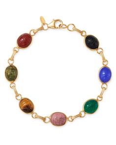 Bloomingdale's Multi-Stone Scarab Link Bracelet in 14K Yellow Gold - 100% Exclusive Scarab Bracelet Vintage, Classic Yellow Gold Bracelets With Multi-stone, Classic Yellow Gold Multi-stone Bracelets, Classic Gold Multi-stone Bracelets, Scarab Jewelry, Jewelry 2023, Scarab Bracelet, Exclusive Jewelry, Multi Stone