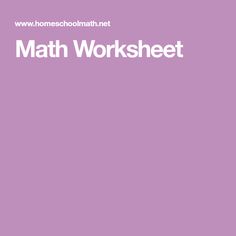 a purple background with the words math worksheet written in white letters on it