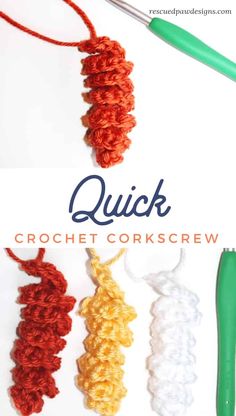 the crochet hook is being used to make an ornament with yarn