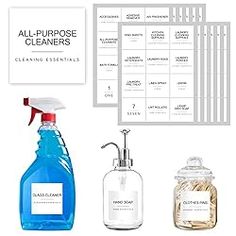 all - purpose cleaners and cleaning supplies are shown in this graphic above the image