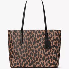 Kate Shade Schuyler Medium Tote Brown/Black Nwt New With The Tag Authentic Measurements 11" H X 5.75" D Width: 14”W (Bottom) 16” (Top) Strap Drop: 10.63" Features Ksny Foil Embossed Logo Closure Type: Drop In Top Zip Closure Dust Bag Included: No Interior: Back Zip & Front Slip Pockets Materials Saffiano Pvc Lining: Two Way Script Logo Lining Imported Style Number Ke723 Editor's Notes You Know This Tote Holds Your Everyday Stuff Like A Wallet, Keys, Phone, Sunglasses. It Also Holds: Two Red Lipsticks, $6 In Change, 11 Crumpled Receipts, An Avocado Leopard Tote, Spotted Animals, Kate Spade Outlet, Michael Kors Outlet, Black Leather Tote, Script Logo, Medium Tote, Kate Spade Handbags, Drop In