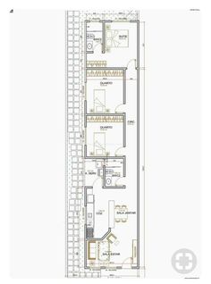 the floor plan for a three bedroom apartment with an attached kitchen and living room area