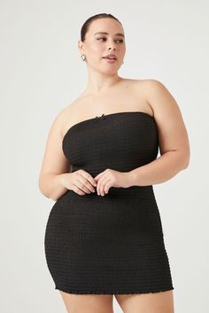 Plus Size Smocked Tube Mini Dress | Forever 21 Tube Mini Dress, Mini Tube Dress, Plus Size Bodycon Dresses, Plus Size Bodycon, Forever 21 Dresses, 21 Dresses, Straight Cut, Plus Size Dresses, Smocking