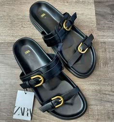 Summer 2024 Two Strap Slippers, Zara Slides, Louis Vuitton Sneaker, Shoe Makeover, African Accessories, Summer Items