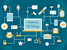 the internet of things surrounded by icons