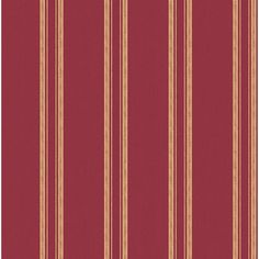 a red and gold striped wallpaper with vertical stripes on the bottom half of it