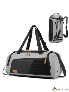 Bird in Bag - Waterproof Spot Duffle Bag with Wet Pocket and Shoe Compartment Travel Duffel Bag for Men and Women, 40L Capacity, Perfect Sporty Gray Gym Bag For Outdoor Activities, Sporty Gray Gym Bag For Outdoor, Large Capacity Gray Gym Bag For Sports, Gray Large Capacity Gym Bag For Sports, Sporty Gym Bag In Gray For Outdoor Use, Gray Gym Bag With Large Capacity, Large Capacity Gray Gym Bag, Gray Large Capacity Gym Bag, High-capacity Functional Rectangular Travel Bag