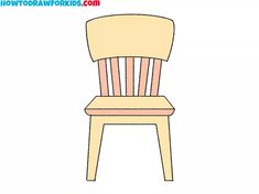 a drawing of a wooden chair on a white background with the words how to draw chairs