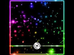 an abstract neon background with stars and lines in the center, on a black background