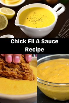 chicken fill a sauce recipe in three pictures