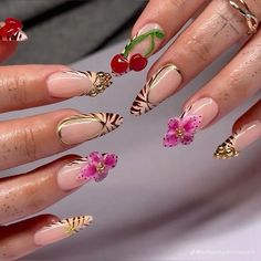 Gel X Almond Nail Designs, 3d Summer Nails, Spring Nail Sets, Spring Sets, Artistic Nails, Glow Nails, Short Square Acrylic Nails, Unique Acrylic Nails