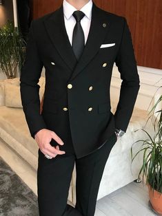 Buy High Quality Men Black Gold Tuxedo Men Suit Black 2 Pieces Online in India - Etsy Black Gold Tuxedo, Coat Pant For Men, Black Double Breasted Suit, Graduation Suit, Men Suits Black, Double Breasted Suit Men, Gold Tuxedo, Mens Wedding Suits, Black Suit Men