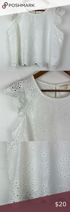 Rebellion Again size XL Women’s White Scalloped Eyelet Top Tops For Women, Flat Lay, Topshop, Outfit Inspo, For Women, Plus Fashion, Fashion Trends, Dresses