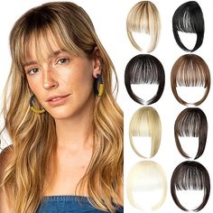 Category:Bangs; Gender:Women's,Girls'; Occasion:Birthday,Party,Vacation,Party / Evening,Daily Wear; Age Group:Adults; Hair Extension Type:Clip In; Hair Material:Synthetic Hair; Texture:Straight; Length:10 inch; Listing Date:07/25/2022 Franje Pony, Hair Volume Clips, Dunner Wordend Haar, Ombre Blond, Color Rubio, Hair Toupee, Fringe Bangs, Hairpieces For Women, Cheap Human Hair