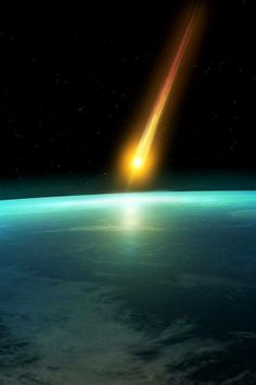 an artist's rendering of a comet approaching earth