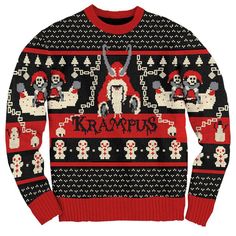 PRICES MAY VARY. Cotton/Acrylic Made in USA or Imported Pull On closure Machine Wash Big & Tall / Plus sizes available; makes a truly great gift at Christmas time for horror movie fans or fans of old-world folklore originating in Europe Officially licensed design; Krampus sweater made from 60% cotton and 40% acrylic; machine washable; tumble dry on low or not heat to avoid shrinkage All Sweater include a sturdy collar, sleeve cuffs, and waistband for durability; super fun, super warm, super soft Best Ugly Christmas Sweater Staticthreads, Cousin Eddie Christmas Sweater, Joseph Quinn Sweater, Scary Christmas Sweater, Posada Ugly Sweater, Funny Family Christmas Sweaters, Krampus Sweater, Best Christmas Sweaters, Krampus Christmas