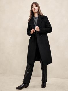 Classic Coat, Classic Coats, Banana Republic Factory, Notched Collar, Fall Wardrobe, Girly Girl, Top Coat, Black Coat, Dart