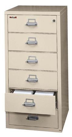 FireKing 6-2552-C 6 Drawer Card-Check-Note Fireproof File Cabinet Drawer Open with 2 Section Insert Fire Sprinkler System, Home Office Cabinets, Hanging Folders, Safe Vault, Vault Doors, Shipping Pallets, Fire Sprinkler, Fire Water, Fire Hose