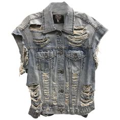 Nwot Prps Goods&Amp;Co. Distressed Blue Cotton Denim Vest Xl Chest 46" Waist 42" Ab 155 Summer Denim Top For Streetwear, Ripped Cotton Denim Jacket For Summer, Summer Ripped Cotton Denim Jacket, Summer Streetwear Medium Wash Denim Top, Distressed Cotton Outerwear For Summer, Distressed Cotton Summer Outerwear, Ripped Cotton Grunge Denim Jacket, Ripped Cotton Denim Jacket In Grunge Style, Distressed Relaxed Fit Summer Outerwear