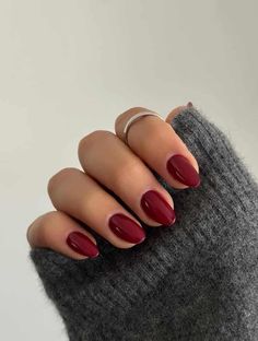 27  Stunning Fall Nails for 2024 - simple, trendy, chic designs! Fall Nails 1 Color, Cute Fall Gel Nail Designs, Fall Colors 2024 Nails, 2024 Gel Nail Colors, Nail Ideas Cute Summer, Fall Professional Nails, Fall Monochromatic Nails, Deep Red Gel Nails, Fall Nails Color Ideas