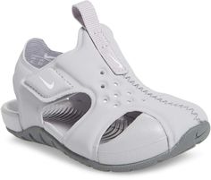 Nike Sunray Protect 2 Sandal Gray Non-slip Sandals For Outdoor, Lightweight White Sport Sandals For Outdoor, White Synthetic Sandals For Outdoor Activities, Gray Non-slip Round Toe Sport Sandals, Adjustable Slip-resistant Sport Sandals With Round Toe, Gray Synthetic Sport Sandals For Outdoor Activities, Waterproof Round Toe Sandals For Water Sports, Waterproof Synthetic Sandals For Water Sports, Slip-resistant Synthetic Sport Sandals With Round Toe