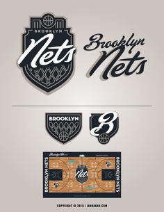 the brooklyn nets logo and other logos for their upcoming basketball game, which is being played on