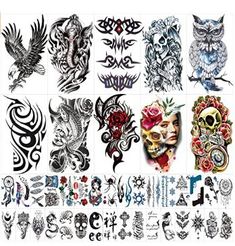 many different tattoos are shown in this image