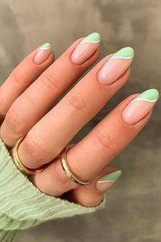 Mint Nails, Simple Gel Nails, Summery Nails, Cute Gel Nails, Nail Art Ideas