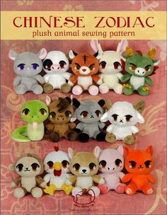 Lunar Zodiac Plush Set Plush Making, Mini Altar, Diy Clothes Hacks, Handmade Stuffed Toys, Toys Diy