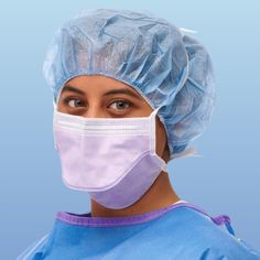 Medline Duckbill Surgical Face Masks with Ties, Purple, ASTM Level 2 Fluid Resistant, 50/box  Comfortable and breathable chamber-style design - Disposable surgical face mask with large "duckbill" breathing chamber keeps mask away from face for greater comfort. Cellulose inner facing provides a nonirritating and breathable environment; polypropylene outer facing offers a soft, protective barrier. Latex-free. Dependable respiratory protection for healthcare workers - ASTM F2100-19 Level 2 rated 3-ply face masks guards against infectious body fluids, bacteria, and airborne particulates. For procedures producing light to moderate amounts of fluid, spray, and/or aerosols. Minimizes contamination caused by exhaling microorganisms from coughing. Anti-fog strip - Comfortable, soft foam helps preve Mechanic Gloves, Surgical Mask, Body Fluid, Infection Control, Hair Nets, Cotton Gloves, Cut Resistant Gloves, Healthcare Workers, Disposable Gloves