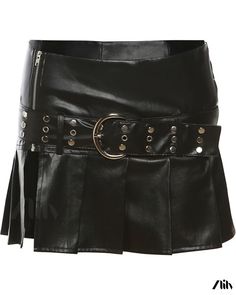 Zlily - Fashionable and Alluring High-waisted Leather Zipper Skirt Leather Zipper Skirt, Hot Skirts, Zipper Skirt, Wrap Around Skirt, Chic And Elegant, Half Skirt, A Line Dresses, Skirt Skirt, Leather Zipper