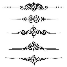 a set of ornamental designs in black and white