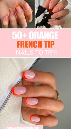 50+ Perfect Orange Tip Nail Designs That Are Really Trendy; summer nails orange! This includes orange nails, orange nails acrylic, orange nails summer, orange nail designs, french tip nails, french tip nails orange, french tip ideas & more! This also includes orange nail art, orange nail ideas, orange nail designs, french tip with design, orange nails almond, orange nails square, bright nails, summer nails, french tip acrylic nails, french tip nail designs & more! #orangenails