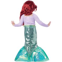 If your little one is obsessed with all things mermaid, she's definitely going to fall for this under the sea costume. This Marvelous Mermaid Toddler Costume features a sequined dress with a purple top and an iridescent mermaid skirt with a starfish brooch. Your child will feel like a beautiful sea princess with this little mermaid costume. Mermaid Toddler Costume, Toddler Princess Costume, Under The Sea Costumes, Girls Mermaid Costume, Sea Costume, Toddler Costumes Girl, Little Mermaid Costume, California Costumes, Red Wig