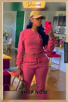 Casual Long Sleeve T Shirt Jogger Pants Sweatsuit Cotton Sets With Ribbed Cuffs For Spring, Casual Solid Color Loungewear Sets, Solid Long Sleeve Two-piece Set For Spring, Casual Long Sleeve Set With Pockets, Casual Two-piece Set For Spring, Casual Fall Matching Set Bottoms, Casual Matching Set Bottoms For Fall, Spring Crew Neck Sets, Cotton Coming Home Outfit Set With Long Sleeves