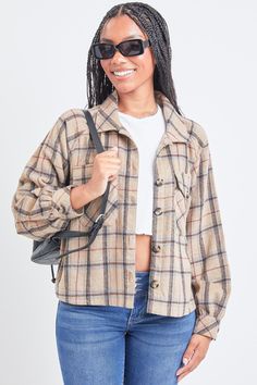 Jeans And A Cute Top, Ymi Jeans, Plaid Shacket, Summer To Fall, Grey Plaid, Brown Plaid, Cute Top, Plaid Flannel, Tortoise Shell