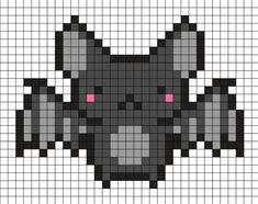 a pixellated image of a black cat with pink eyes