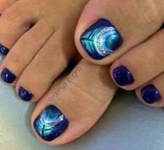 Peacock Feather #naildesign #toe #nail #design Toenail Art, Pedicure Designs Toenails, March Nails, Pedicure Nail Designs, Gel Pedicure, Pedicure Colors, Toe Nail Color, Pedicure Ideas, Pretty Toe Nails