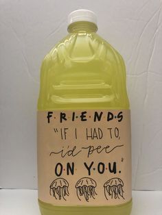 a bottle of liquid with some writing on it