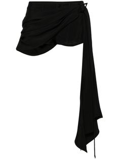 black virgin wool blend seam detailing scarf detailing belted waist belt loops front button and zip fastening classic five pockets straight hem thigh-length Mugler Skirt, Butterfly Cuff, Belted Skirt, Versace Outfit, City Dress, Iconic Bags, Summer Beach Wear, Mini Shorts, Ballet Flat Shoes