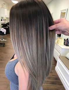 Longbob Hair, Balayage Straight, Balayage Straight Hair, Gray Balayage, Ash Brown Hair Color, Ash Brown Hair, Hair Done, Brown Hair Balayage