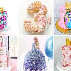 there are many princess cakes on the table